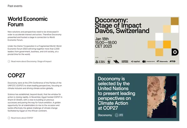 Doconomy – Impact Applied™ - Landing design inspiration