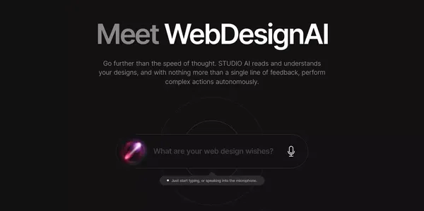 STUDIO AI | The new age design tool with WebDesignAI inside. - Landing design inspiration