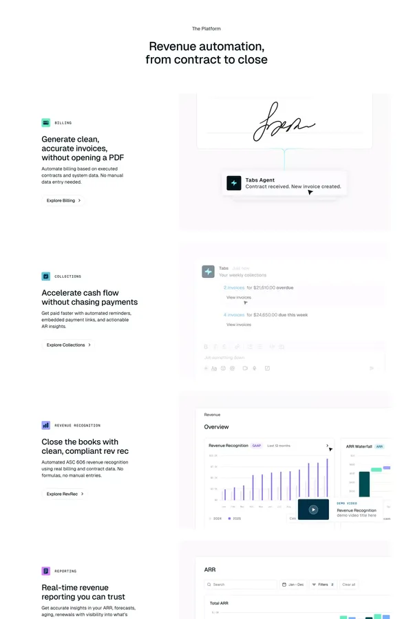 Revenue Automation for B2B: Streamline with Tabs | Tabs - Landing design inspiration