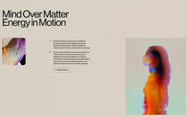 Quantum Body - A New Dimension of Wellness - Landing design inspiration