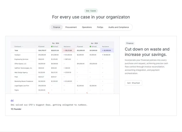 Omi | Vendor and Document Management - Landing design inspiration