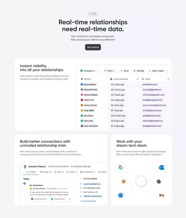 Attio: Customer relationship magic - Landing design inspiration