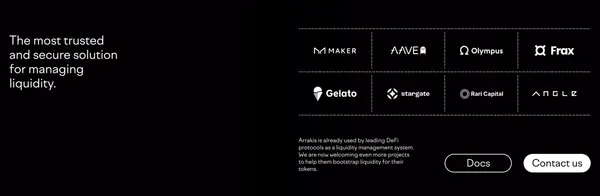 Arrakis Finance - Web3's Liquidity Layer - Landing design inspiration