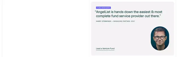 Build, Lead, Invest | AngelList - Landing design inspiration