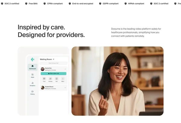 The Simple, Free, and Secure Telemedicine Platform | Doxy.me - Landing design inspiration