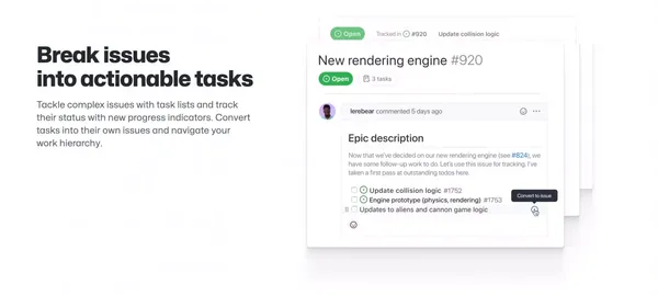 GitHub Issues · Project planning for developers · GitHub - Landing design inspiration