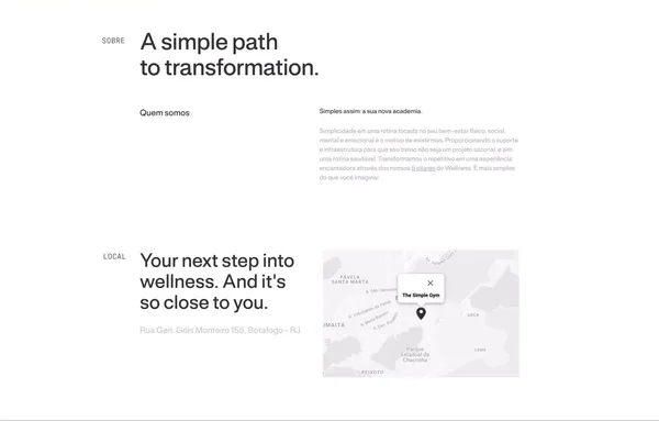 The Simple Gym | Seu novo jeito de se exercitar no Rio de Janeiro @thesimplegym - Landing design inspiration