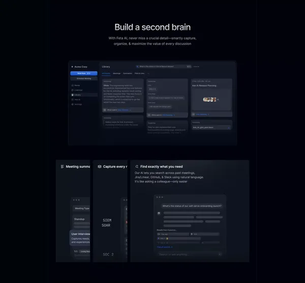 Feta - Better stand-ups, retros, syncs and more - Landing design inspiration