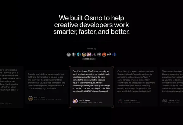 Osmo — Start building websites people remember - Landing design inspiration
