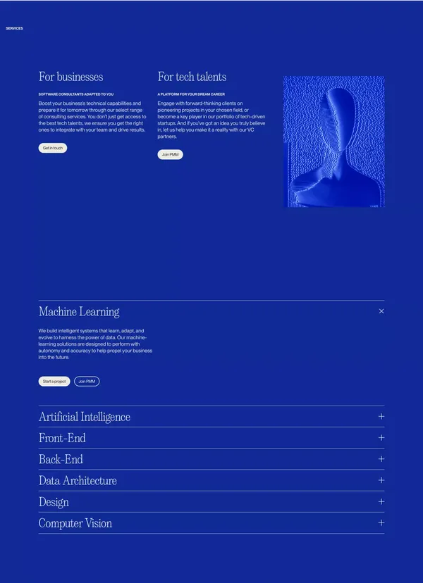 People Made Machines - Landing design inspiration