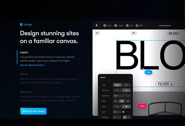 Framer - The internet is your canvas - Landing design inspiration