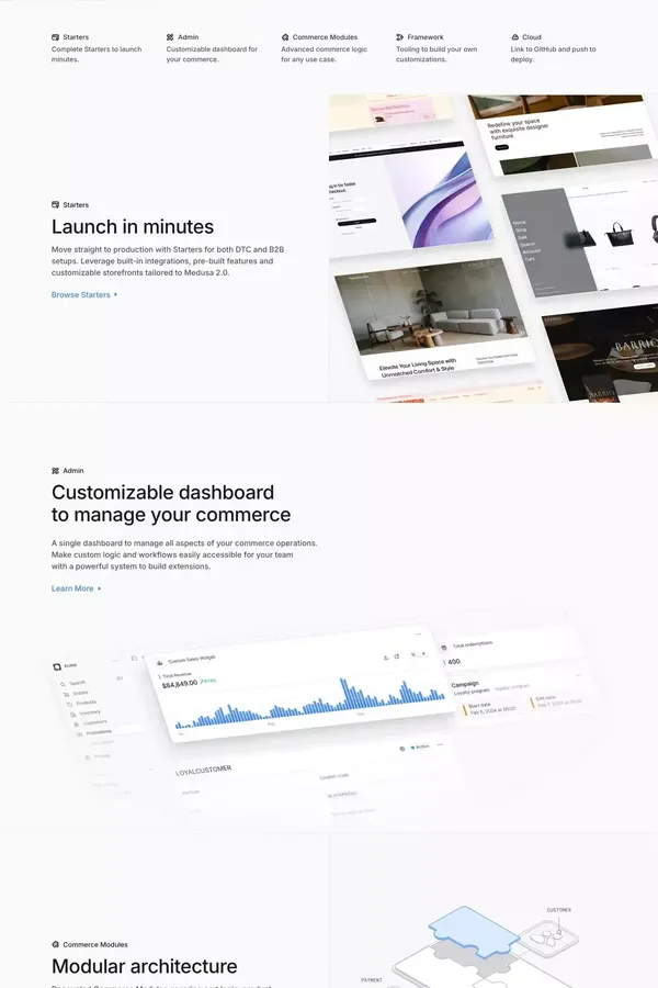 Medusa - World's most flexible commerce platform - Landing design inspiration