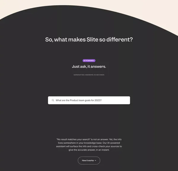 Slite - AI-powered knowledge base - Landing design inspiration