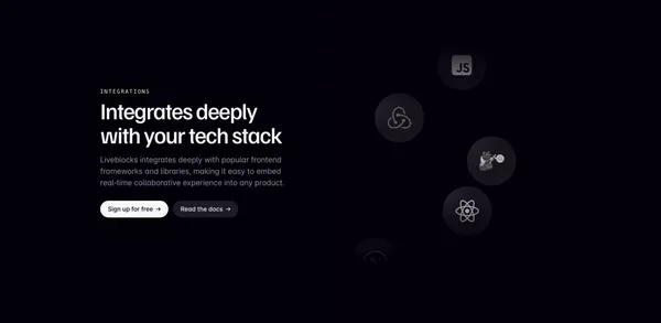 Liveblocks | Collaborative experiences in days, not months - Landing design inspiration