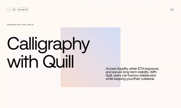 Quill Finance ⧫ Decentralized Liquidity Protocol on Scroll - Landing design inspiration