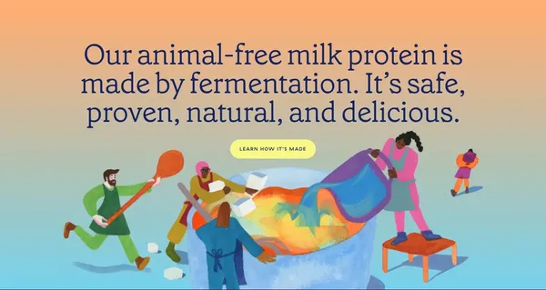 Sustainable Animal-Free Dairy & Protein - Perfect Day - Landing design inspiration