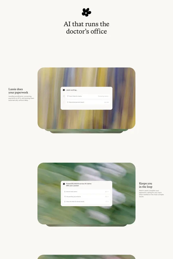 Lassie — AI That Runs the Doctor's Office - Landing design inspiration