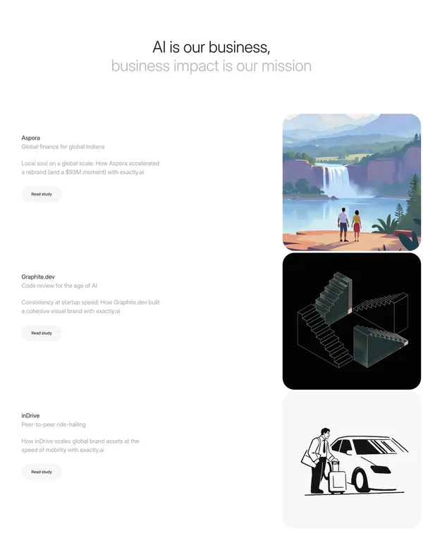 exactly.ai | Train AI to replicate your brand style - Landing design inspiration