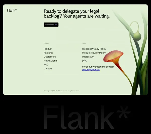 Flank | Agentic AI for Enterprise Legal - Landing design inspiration