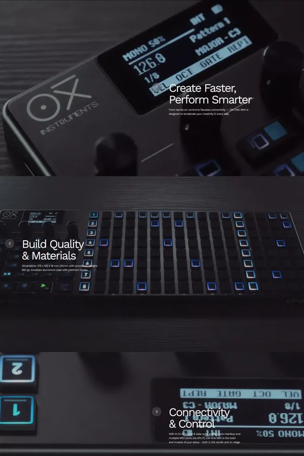OXI ONE MKII — Creativity at the Speed of Inspiration - Landing design inspiration