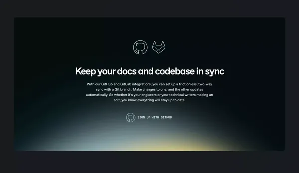 GitBook - Knowledge management for technical teams - Landing design inspiration