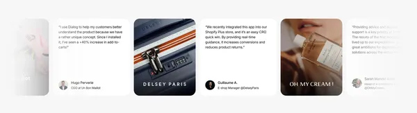 Dialog | The AI shopping agent that boosts your sales - Landing design inspiration
