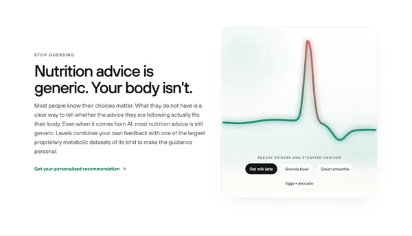 Levels - Live healthier, longer | Levels - Landing design inspiration