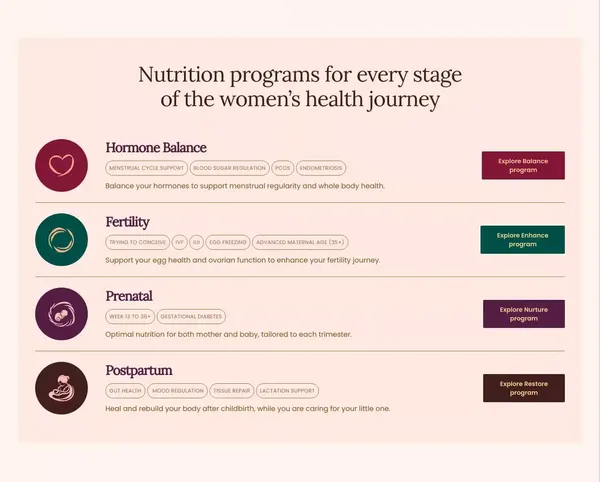 Chiyo | Fertility to Postpartum Nutrition - Landing design inspiration
