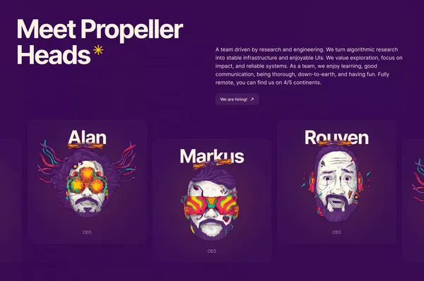 PropellerHeads - We build Solvers - Landing design inspiration