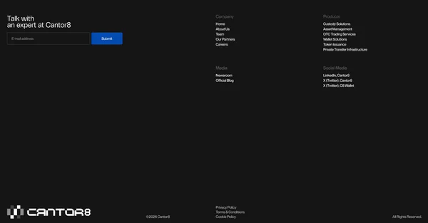 Cantor8: Enterprise Infrastructure for Canton Network - Landing design inspiration