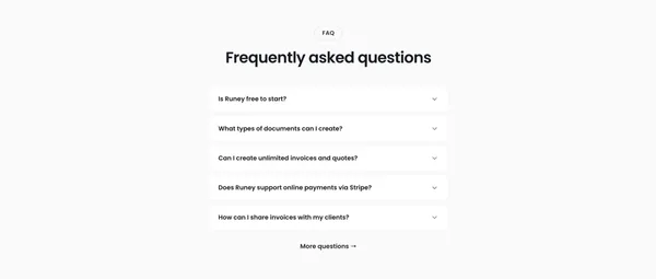 Runey — Invoices, Projects & Clients in One Place - Landing design inspiration