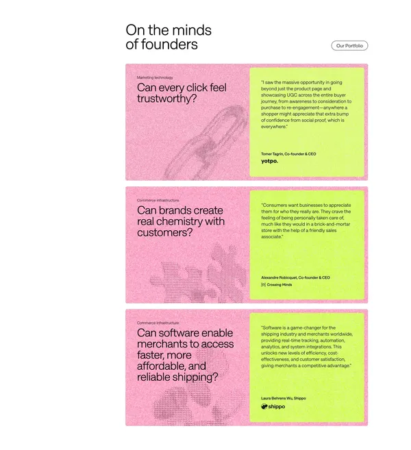Shopify Ventures - Landing design inspiration