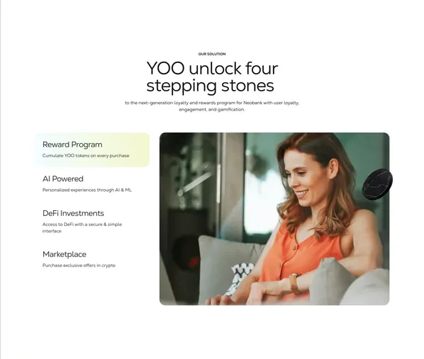 YOO - The next generation Loyalty and  Rewards - Landing design inspiration