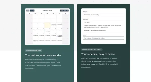 Recurrr - Landing design inspiration