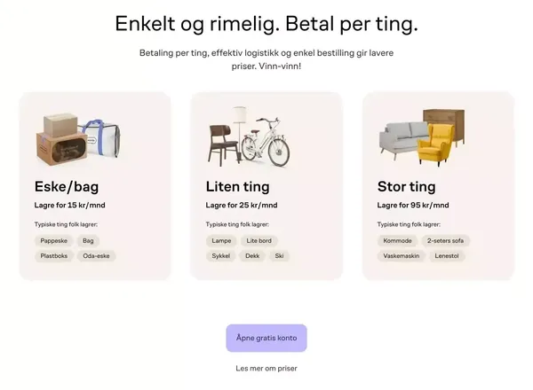 Henter, lagrer, tar vare på og returner tingene dine  - Wanda - Landing design inspiration