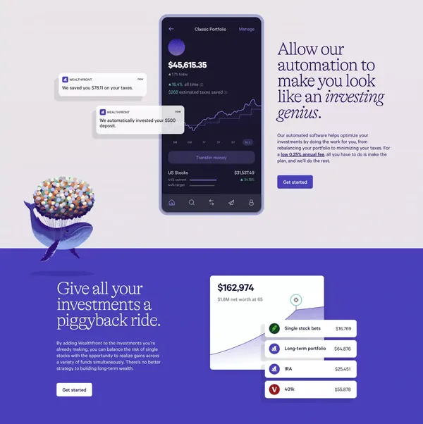 Invest for the long term on your terms | Wealthfront - Landing design inspiration