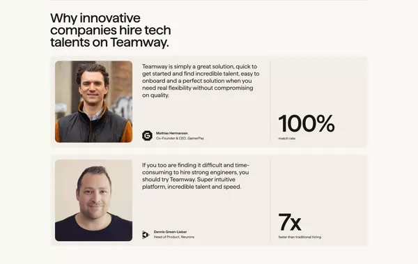 Teamway | The member-owned tech society - Landing design inspiration