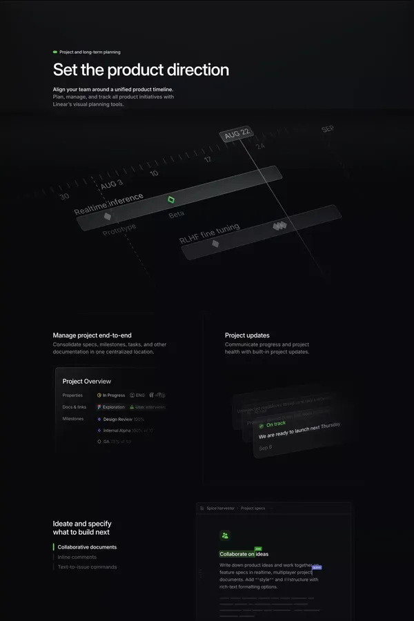 Linear – Plan and build products - Landing design inspiration