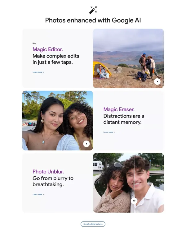 Google Photos - Landing design inspiration