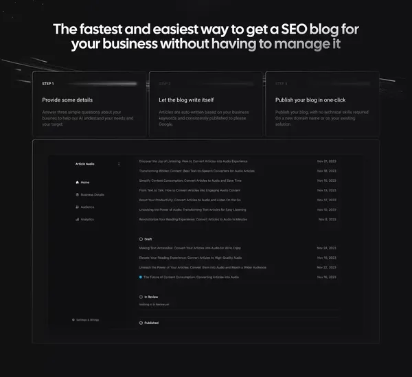 Satellitor: Launch SEO blogs on autopilot, that bring traffic - Landing design inspiration