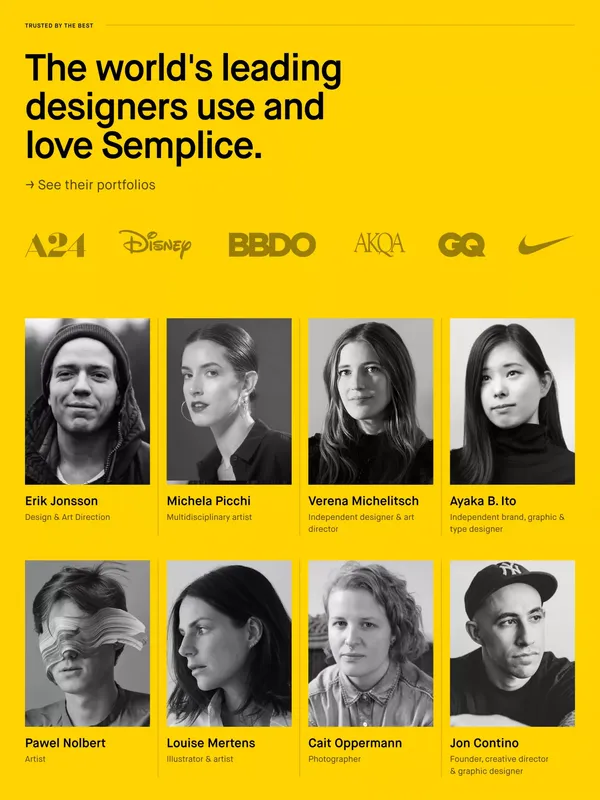 Semplice 6 — Build your portfolio with pride - Landing design inspiration