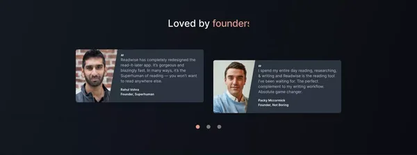Readwise Reader | The first read-it-later app built for power readers. - Landing design inspiration