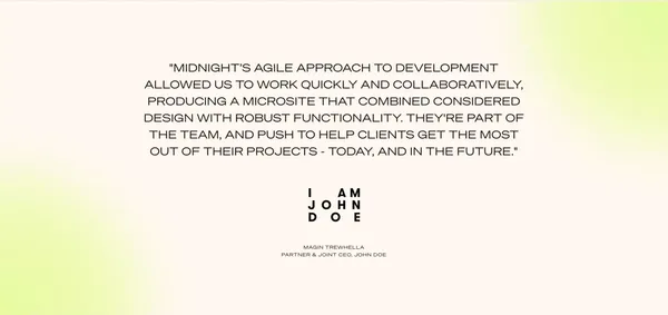 Midnight - Landing design inspiration