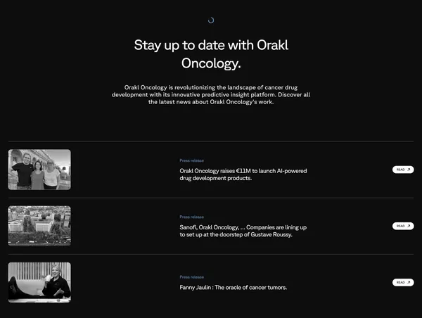 Orakl Oncology - Landing design inspiration