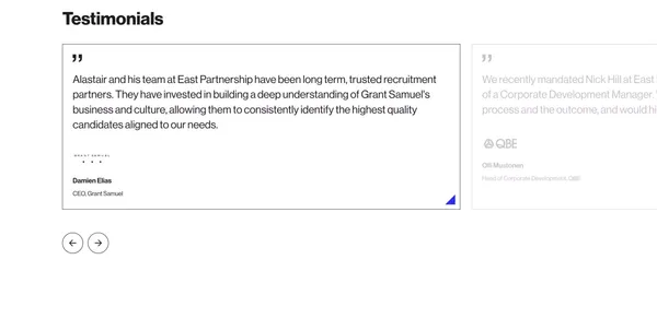 East Partnership - Your Partners in Executive Search - Landing design inspiration
