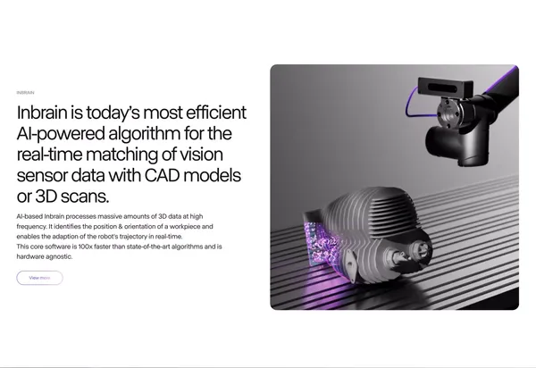 Inbolt - Real-Time Industrial Robot Guidance. - Landing design inspiration