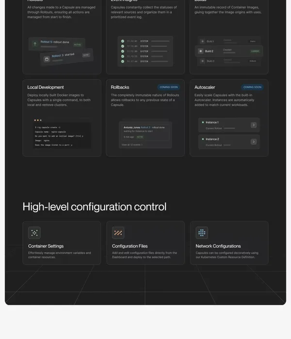 Rig.dev | The open-source application platform for Kubernetes - Landing design inspiration