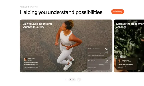 Superpower | Your New Health Intelligence - Landing design inspiration