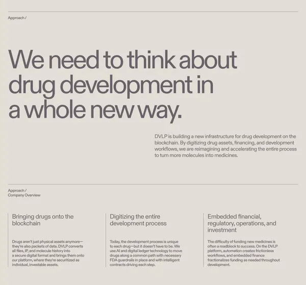 DVLP Medicines - Landing design inspiration