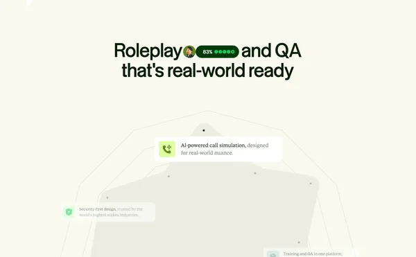 ReflexAI | Contact Center Simulations & QA - Landing design inspiration